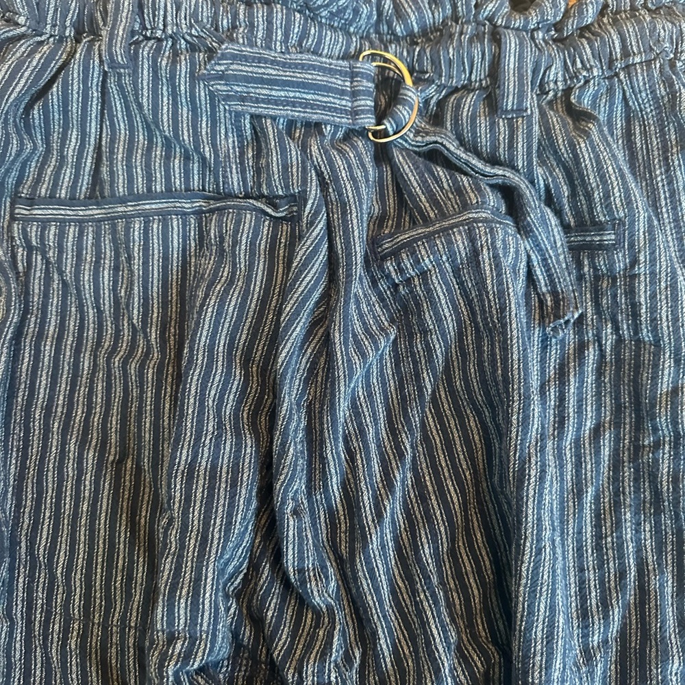 Free People Women’s Runyon Oversized Blue Striped Harem Wide Leg Pants Size XS - Picture 10 of 10